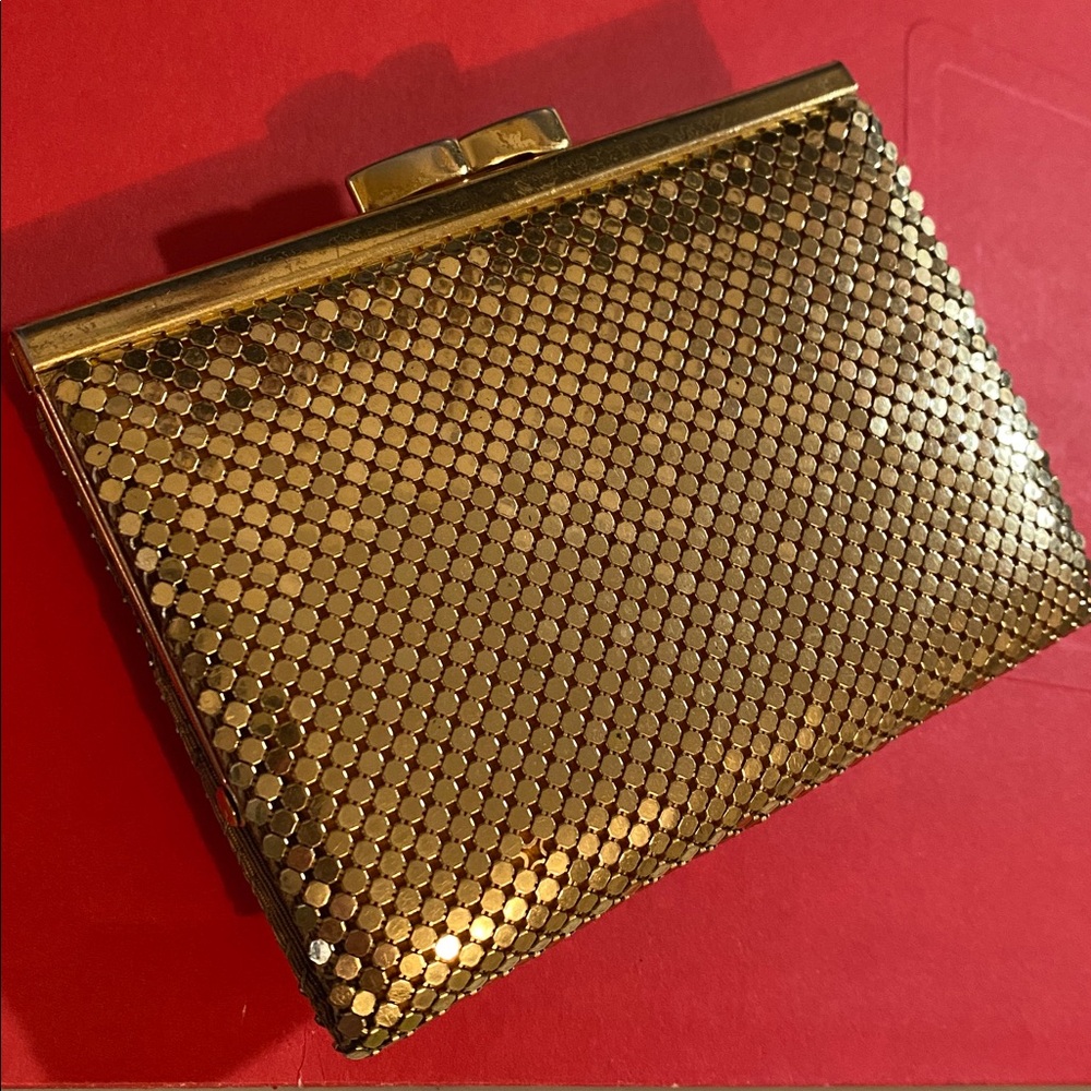 Gold Vintage cardholder wallet, kiss lock